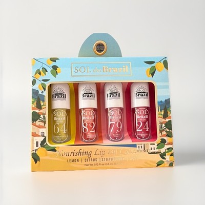 5pc sol do brazil scented nourishing lip oils New lemon citrus strawberry acai