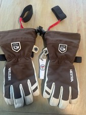 Hestra Army Heli Ski Gloves Liners Espresso Brown 7 Wrist Straps Carabiner Balm