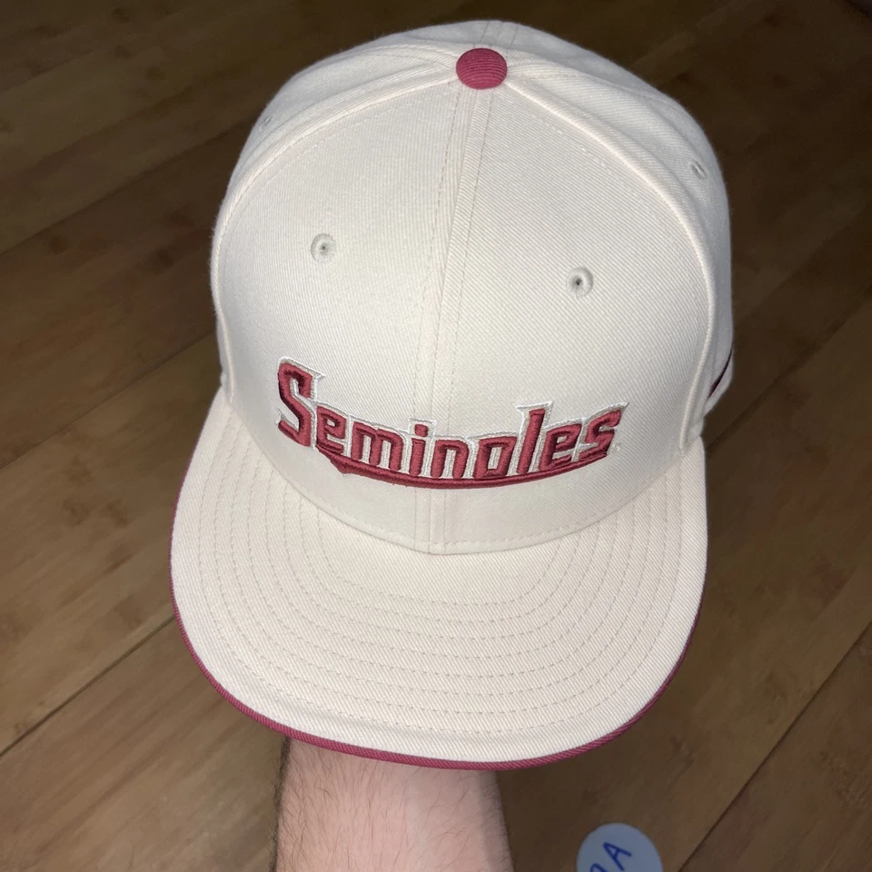 Boné Nike Pro Florida State Seminoles creme bronzeado Swoosh ajustado 7 3/8 FSU EUC! - Imagem 4 de 4