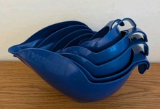 POURfect Pour Spill Proof Mixing Bowls 6pc Set Large Cooking Small To Large Blue