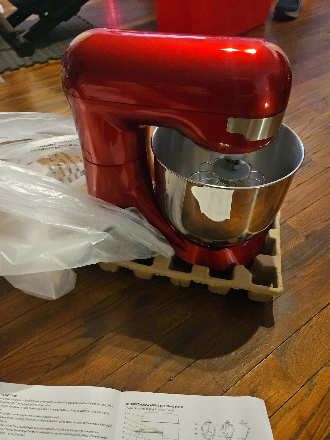 Cooks Stand Mixer 5.3 QT Silver Stainless Steel Bowl, Beater, Balloon Whisk
