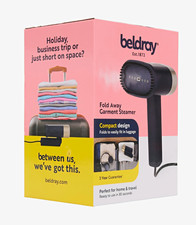 Beldray Fold Away Garment Steamer 1200W Foldable Removable Tank 100ml Navy uk