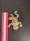 Vintage Floral Frog Pendant Chinese Cloisonne Filigree Pink Flowers See Pics  — photo 5