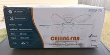 42" Low Profile Ceiling Fans with LED Light Black Flush Mount Remote APP Control