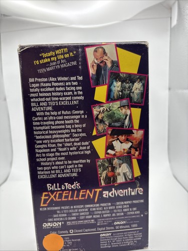 1989 Vintage Bill & Ted’s Excellent Adventure Movie VHS Tape - Picture 5 of 7