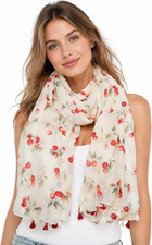 Large Boho Scarf for Women Lightweight Floral Printed Scarves Fall Winter Fashio