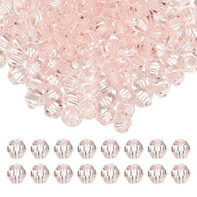 Bicone Kristallperlen 6 mm, 200 Stück facettierte rosa Glasperlen für Bic