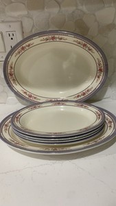 Tai Hong Melamine Serving Platter Floral Design Oval Decorative Plate