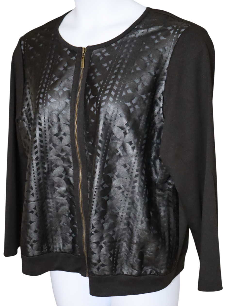 Ruby Rd. Lightweight Zip Jacket Cutout PU Front K… - image 1