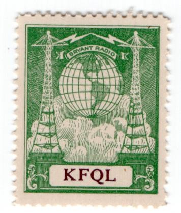 Bryant radio reception stamp, KFQL, Muskogee, Oklahoma