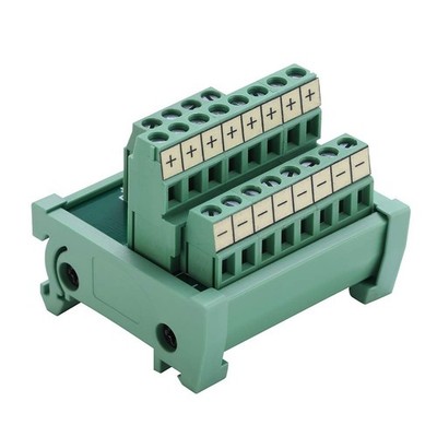 ANMBEST 2 in 8 Out Terminal Blocks Module, 25A DIN Rail and Panel Mounting Po...