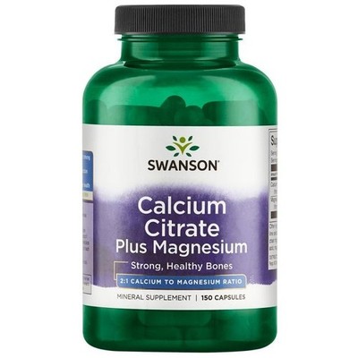 SWANSON, CALCIUM CITRATE plus MAGNESIUM Knochen Gelenken 150 Kapseln SUPER PREIS