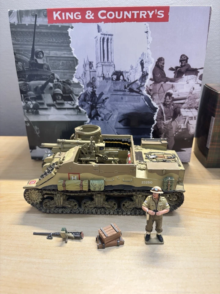 RETIRADO King & Country EA058 British M7 Priest CON EA061 Add On Crew Set COMO NUEVO Foto 2 de 4