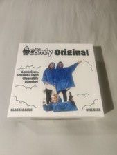 Luxurious Sherpa-Lined Wearable Blanket the Comfy Original Classic Blue