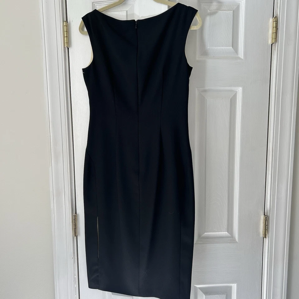 Maggie London Black Dress Sheath Size 8 Lined Classic Cocktail LBD Elegant - Image 2 of 4