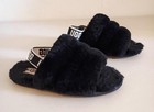 Ugg Girls Black Fluff Yeah Slides Sandals (Size 12) — photo 1