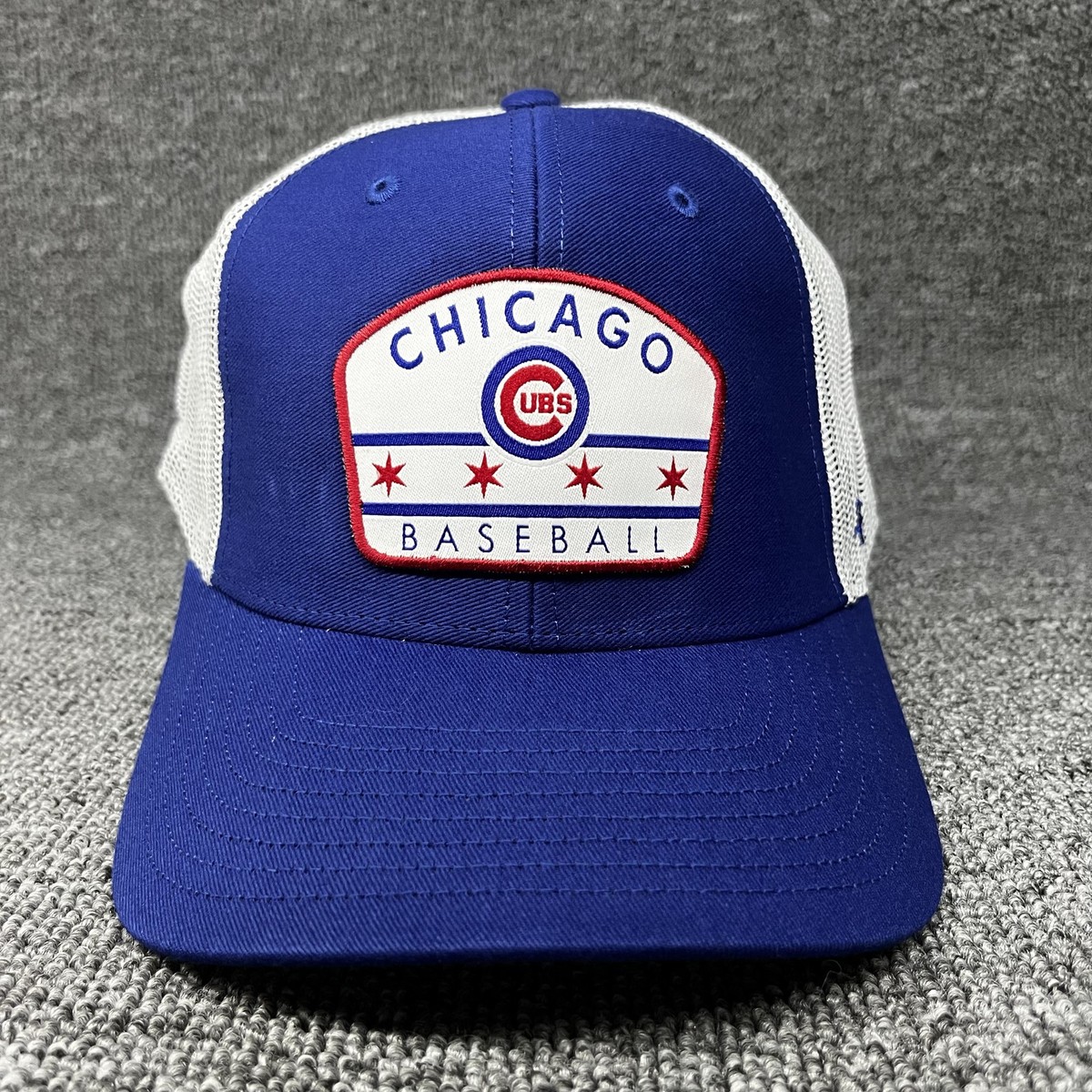 New 47 Brand Chicago Cubs Trucker Snapback Hat Blue White Mesh Baseball Cap