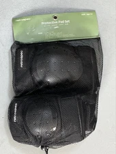 Retrospec #4487 Knee Elbow and Wrist Guard Protective Pad Set | ADULT 14+ Black