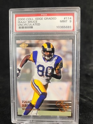 2000 Coll Edge Graded #114 Isaac Bruce St Louis Rams Uncirculated  PSA 9 MINT