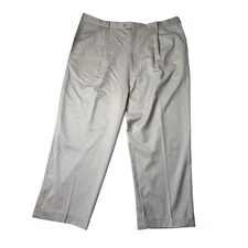 JB Britches Made in Italy Khaki 100 %Wool Pleated Dress Pants Mens Size 46L