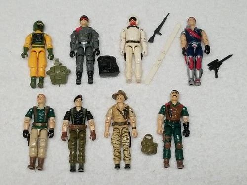Vintage G.I. Joe Lot 1980s ARAH~ 8 Figures, Light Playwear, Some Accessories!