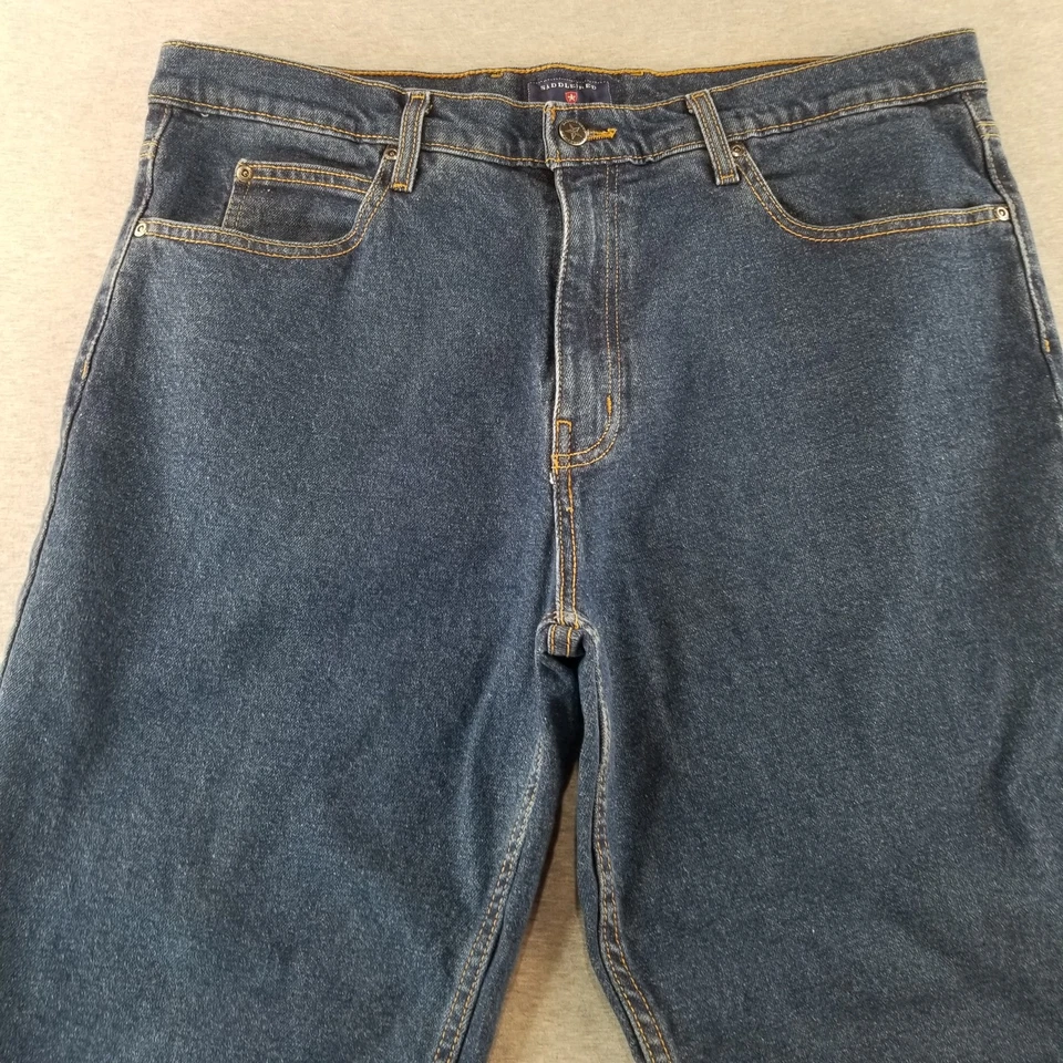 Pantalones de mezclilla Saddlebred para hombre talla 38x30 de colección calce clásico lavado oscuro 99 % algodón Normcore Foto 2 de 4