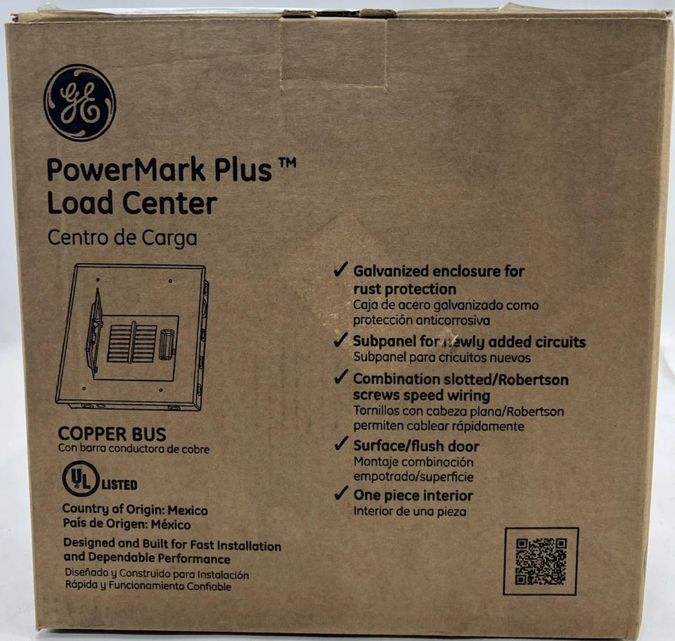 Panel eléctrico GE TLM812SCUDP 8 centros de carga espacial terminal principal 120/240V 16 circuitos Foto 4 de 4