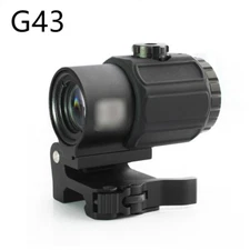 G43 Tactical 3X Magnifier Sight with QD Side Airsoft for Red Dot Sight-Black 