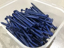 (100) 3/16 x 3-1/4" Hex Washer Head Masonry Concrete Screw Tapcon Anchor Blue