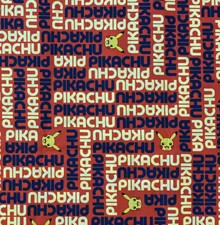Pokemon Pikachu 100 Cotton Fabric by the FAT QUARTER 18 x 21 RED