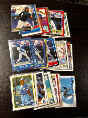 Bo Jackson 50 Card Lot Kansas City Royals White Sox Angels LA Raiders MLB NFL RC