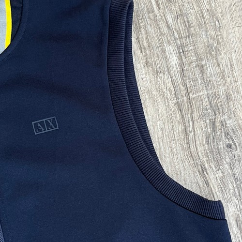 Armani Exchange A|X Vest M Full Zip Logo Jacket PROTOTYPE 2 Navy Yellow 2011 - Picture 6 of 12