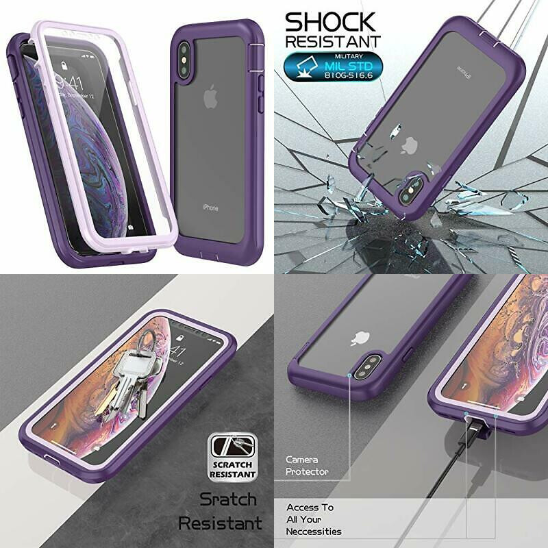 Eonfine iPhone X Case/iPhone Xs Case, Built-in Screen Protector