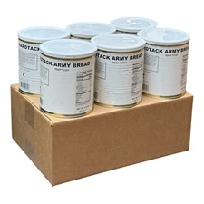 Case (6 #10 cans) of US-made Military Surplus Hardtack Army Bread, Ready to Eat