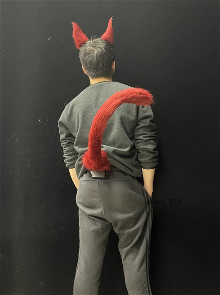 ff14 Final Fantasy XIV G'raha Tia 31 en Rojo Felpa Cola Oreja Juegos con disfraces Fiesta Accesorios Foto 4 de 4