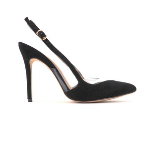 black pointed toe slingback heels