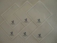 The Ritz London Cocktail Napkins - 6 Napkins, White w/ Navy Ritz Crest, ~4 5/8" 