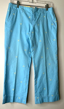 LILLY PULITZERr Size 2 Embroidered Oar Pants Turquoise Blue