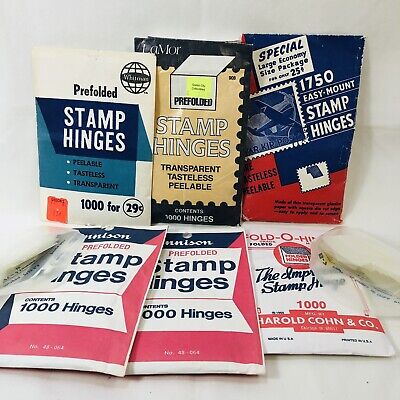 Vtg Stamp Collecting Supplies Stamp Hinges & Protective Sleeves Incl.  Dennison
