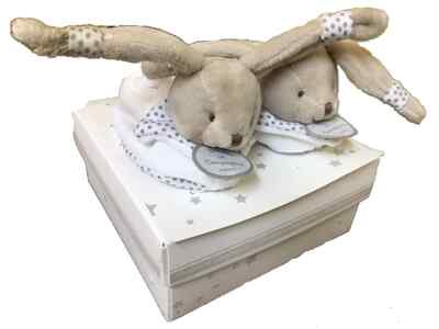 Doudou et Compagnie Paris Mes Chaussons Plush BABY BUNNY SLIPPERS Booties 0-3m