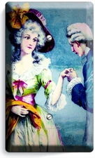 VICTORIAN ERA COURTIER KISSING GIRL HAND LIGHT SWITCH OUTLET WALL PLATE HD DECOR