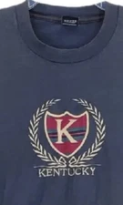 Vtg Kentucky T-Shirt Men XL Black Single Stitch Screen Stars Embroidery Logo 90s