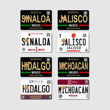 México Placas Edición Negras - Placas Mexicanas - Pegatina Tarjeta Crédito y Débito