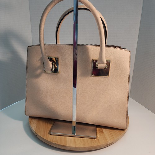 Calvin Klein Double Handled Satchel Handbag Nude/Light Pink Leather READ DESCRIP - Picture 3 of 24