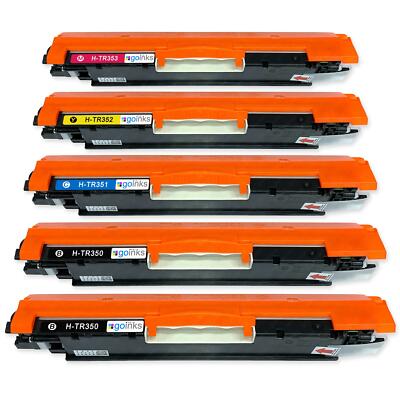 Cartucho de tóner de 130 A, repuesto compatible para impresora HP 130 A CF350A CF351A CF352A CF353A para HP Color Laserjet Pro MFP M177fw M176n M177 M176, con chip inteligente (negro cian