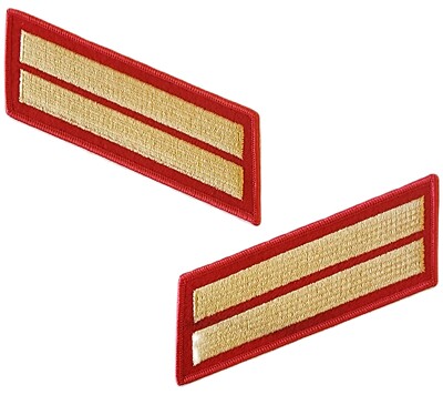 USMC Marines MALE Service Stripes 2 bar Hash mark PATCH set red/gold for blues