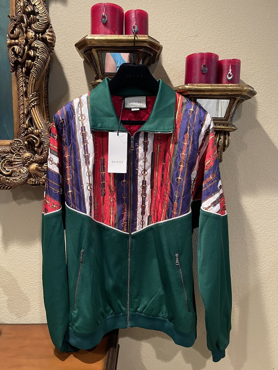 100% Authentic GUCCI Jade Green Oversized Bi-Materials Jacket