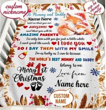 Baby First Christmas Blanket, Blanket For Baby, 1St Chrismas Gift