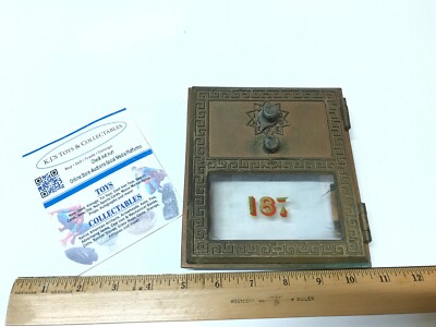 Vintage Antique US Post Office Brass PO Box Door National Combination Lock 60's