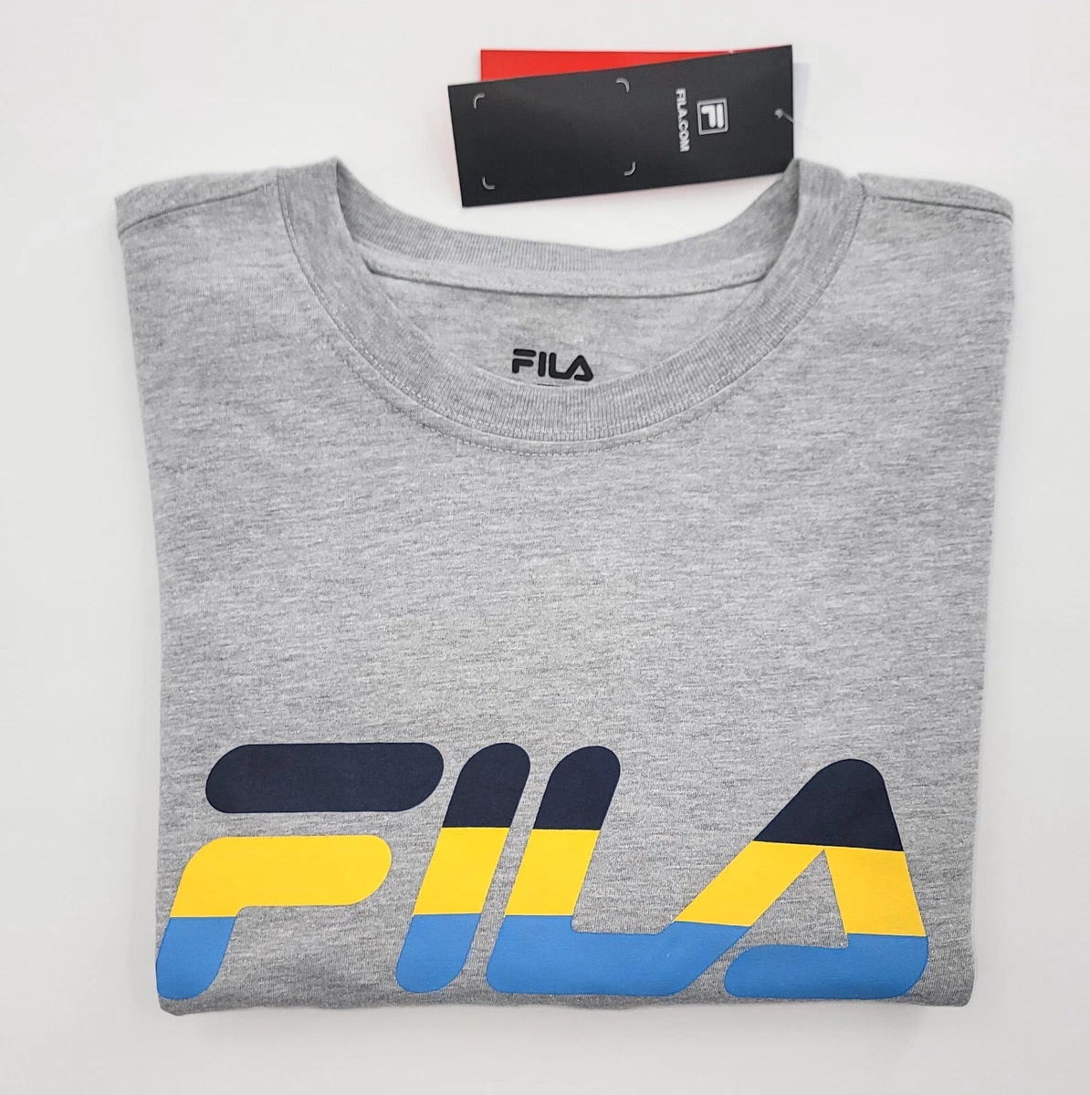 New With Tags FILA Big Logo Gray Men s Size 2XLT 100 Cotton T Shirt Big Tall